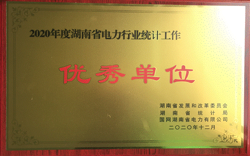 乐鱼app株洲航电分公司荣获“2020年度湖南省电力行业统计优秀单位”称号